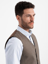 Ombre Clothing Vestă maro jacquard pentru bărbați Ombre Clothing