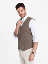 Ombre Clothing Vestă maro jacquard pentru bărbați Ombre Clothing