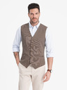 Ombre Clothing Vestă maro jacquard pentru bărbați Ombre Clothing