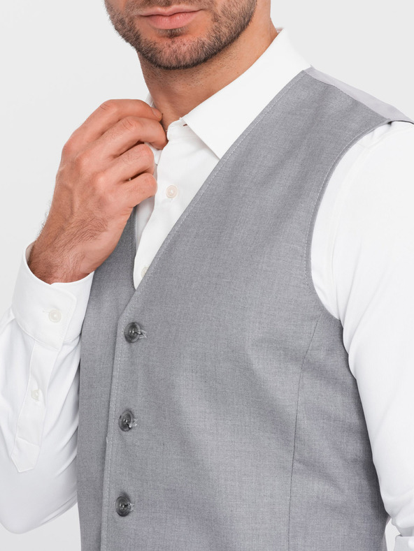 Ombre Clothing Vesta costum bărbătesc gri Ombre Clothing