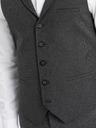 Ombre Clothing Vesta de costum pentru bărbați gri închis cu guler Ombre Clothing