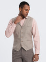 Ombre Clothing Vestă costum bărbați bej cu guler Ombre Clothing