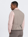 Ombre Clothing Vestă costum bărbați bej cu guler Ombre Clothing