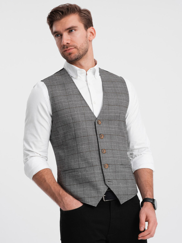 Ombre Clothing Jachetă cu rever pentru bărbați gri Ombre Clothing