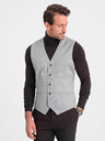 Ombre Clothing Vesta jacquard gri deschis pentru bărbați Ombre Clothing