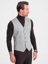 Ombre Clothing Vesta jacquard gri deschis pentru bărbați Ombre Clothing