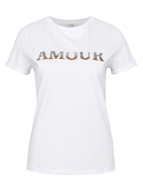 Orsay Tricou alb cu mânecă scurtă pentru femei ORSAY