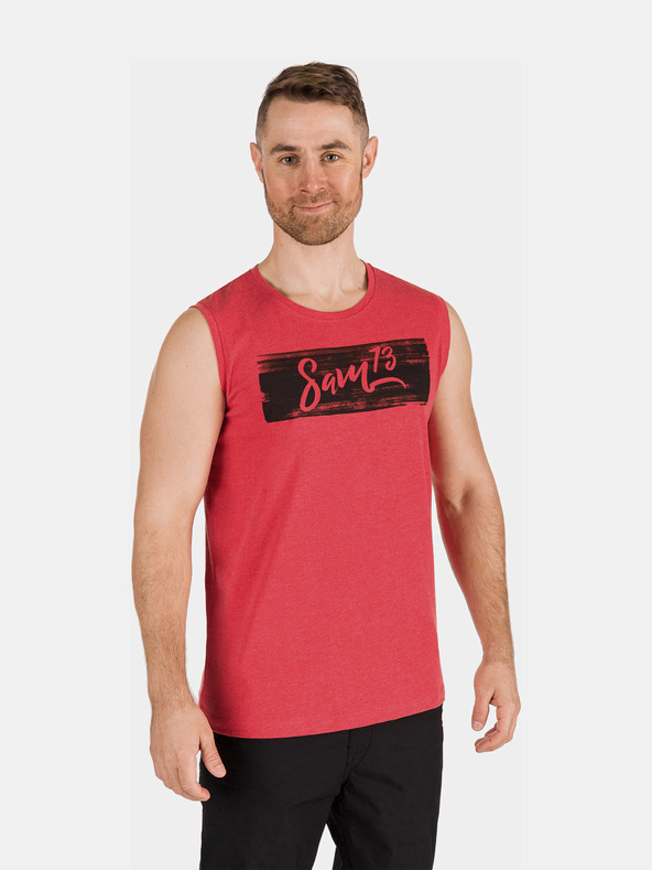 Sam 73 Tricou roșu imprimat pentru bărbați SAM 73