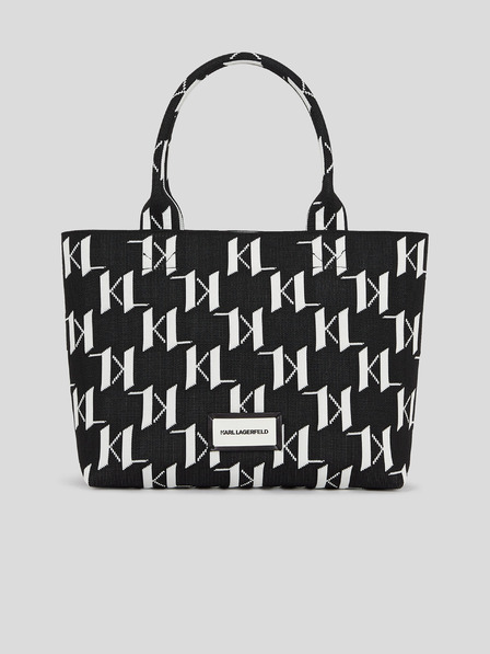 Karl Lagerfeld Geantă de mână KARL LAGERFELD Monogram Knit cu model alb și negru, de damă