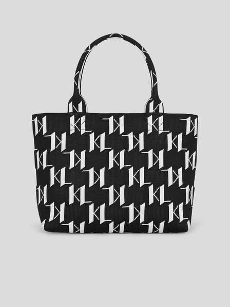 Karl Lagerfeld Geantă de mână KARL LAGERFELD Monogram Knit cu model alb și negru, de damă