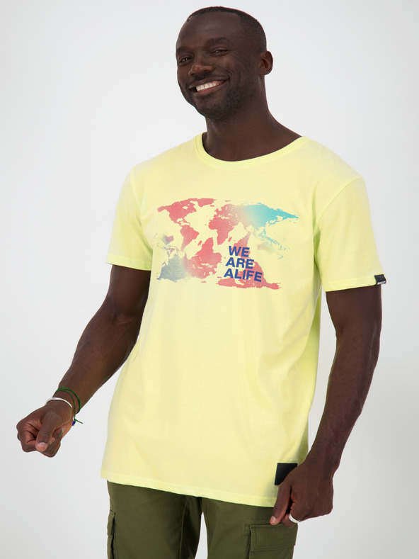 Alife and Kickin Tricou bărbătesc imprimat galben Alife and Kickin