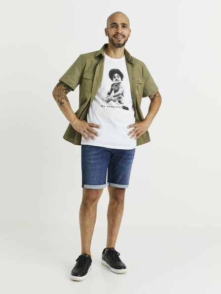Celio Tricou imprimat alb pentru bărbați Celio Lvebig