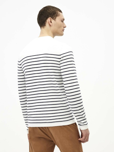 Celio Pulover bărbătesc cu dungi albastre și albe Celio