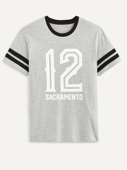 Celio Tricou imprimat pentru bărbați gri deschis Celio