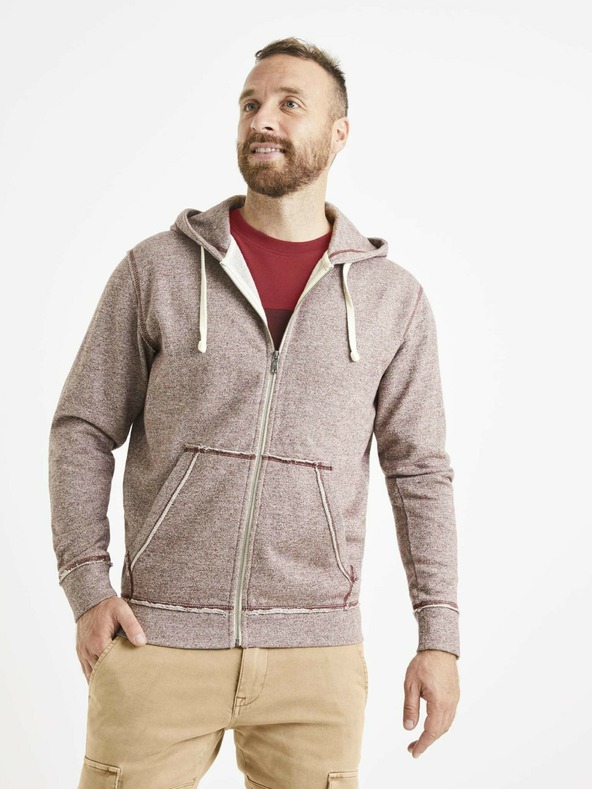 Celio Hanorac cu glugă pentru bărbați Burgundy Celio