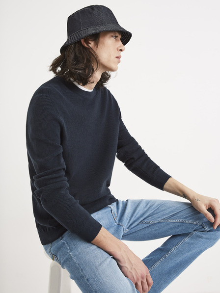 Celio Pulover basic albastru închis Celio Tepic