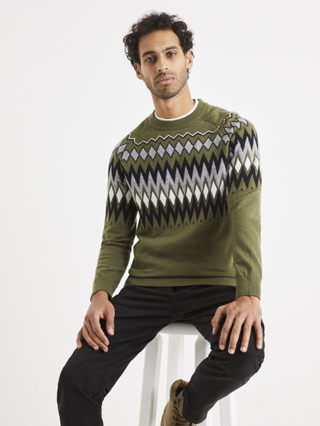 Celio Pulover cu model kaki pentru bărbați Celio Veryfair