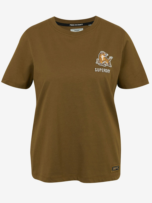 SuperDry Superdry Military Narrative Tee de culoare maro pentru femei