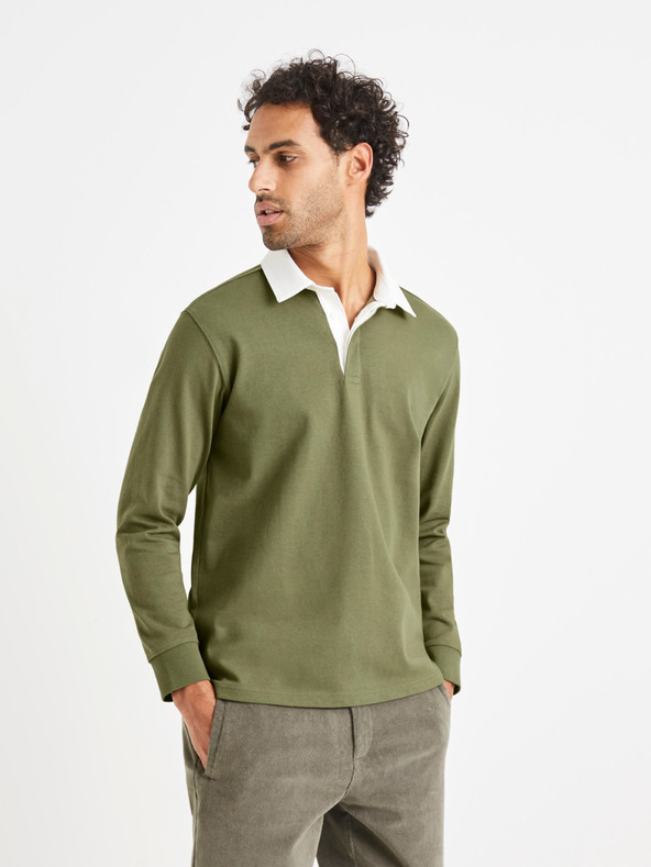 Celio Tricou polo verde pentru bărbați Celio Vemix