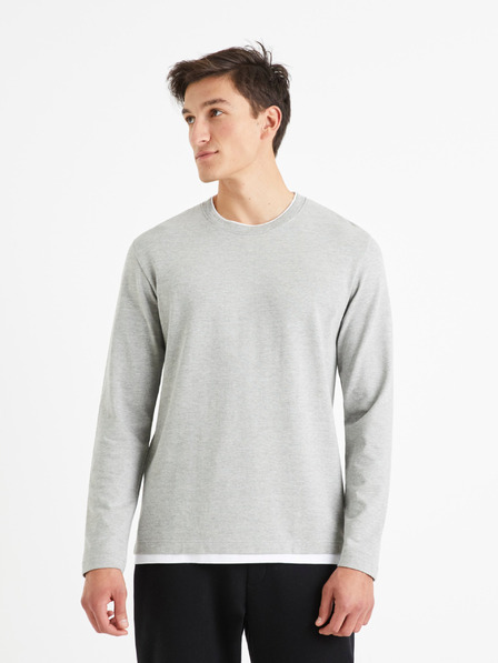 Celio Pulover pentru bărbați gri deschis cu ornamente decorative Celio Velayer