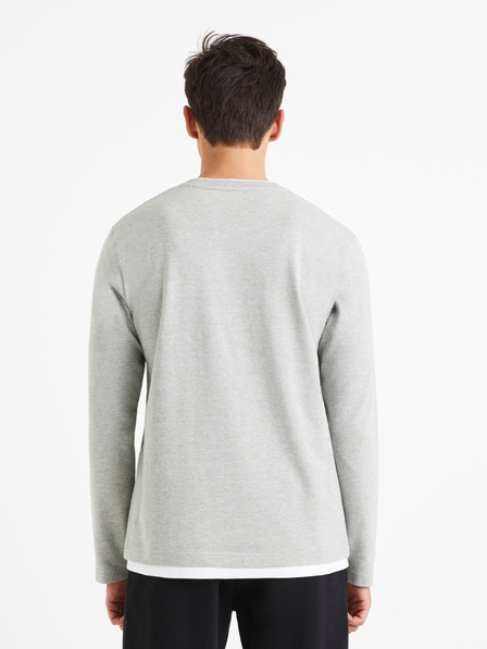 Celio Pulover pentru bărbați gri deschis cu ornamente decorative Celio Velayer