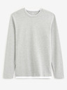 Celio Pulover pentru bărbați gri deschis cu ornamente decorative Celio Velayer