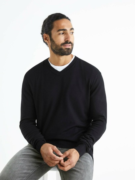 Celio Pulover negru pentru bărbați Celio Befisrtv