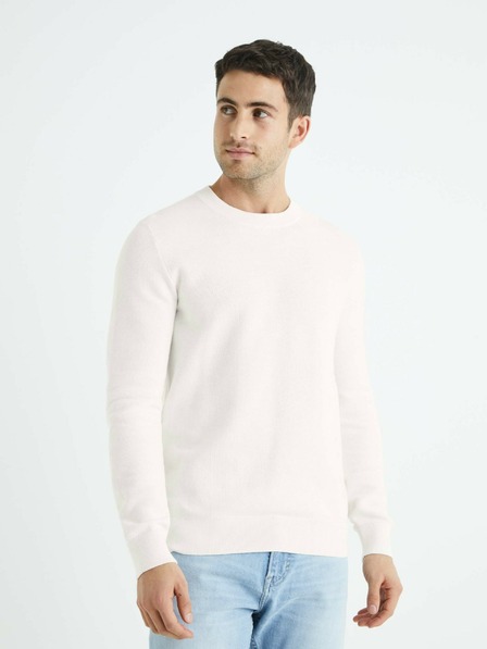 Celio Pulover alb pentru bărbați Celio Bepic