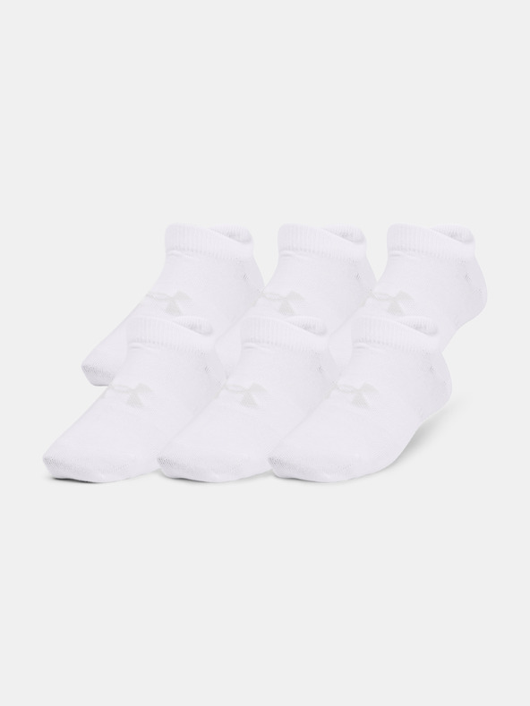 Under Armour UA Yth Essential No Show Șosete 6 perechi de copii Alb