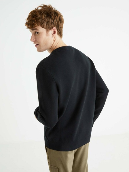 Celio Pulover basic negru pentru bărbați Celio Beclo