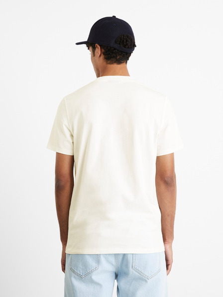 Celio Tricou universitar Celio Berkeley galben și alb pentru bărbați