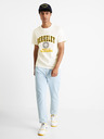 Celio Tricou universitar Celio Berkeley galben și alb pentru bărbați