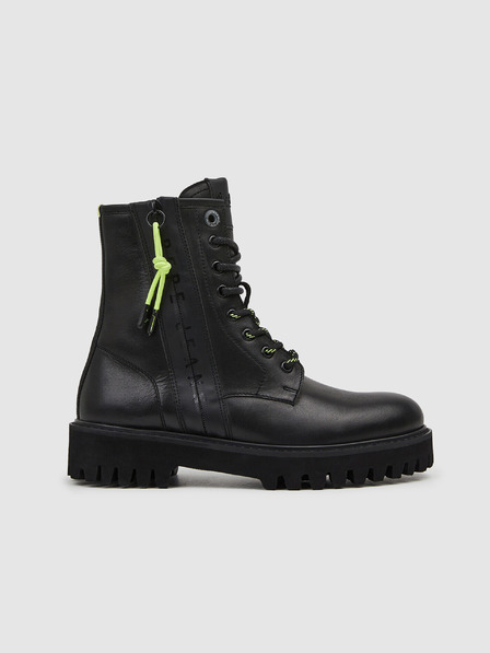 Pepe Jeans Botine din piele negre pentru femei Pepe Jeans Trucker