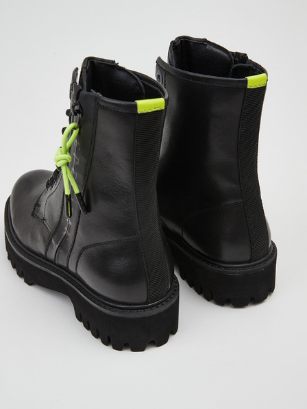 Pepe Jeans Botine din piele negre pentru femei Pepe Jeans Trucker