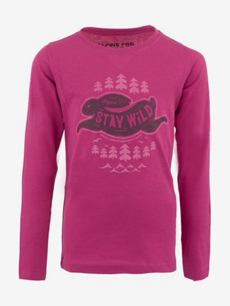 ALPINE PRO Tricou roz din bumbac pentru fete ALPINE PRO KIAMO