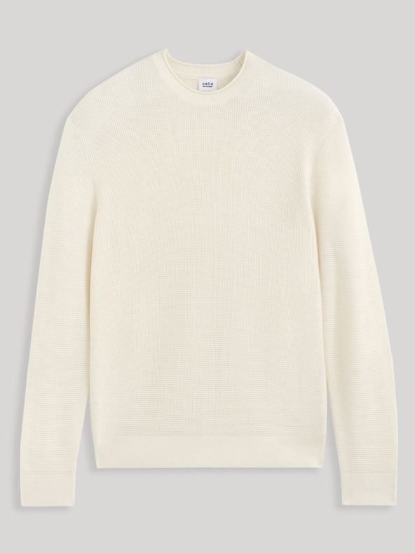 Celio Cewaffle Pulover Alb