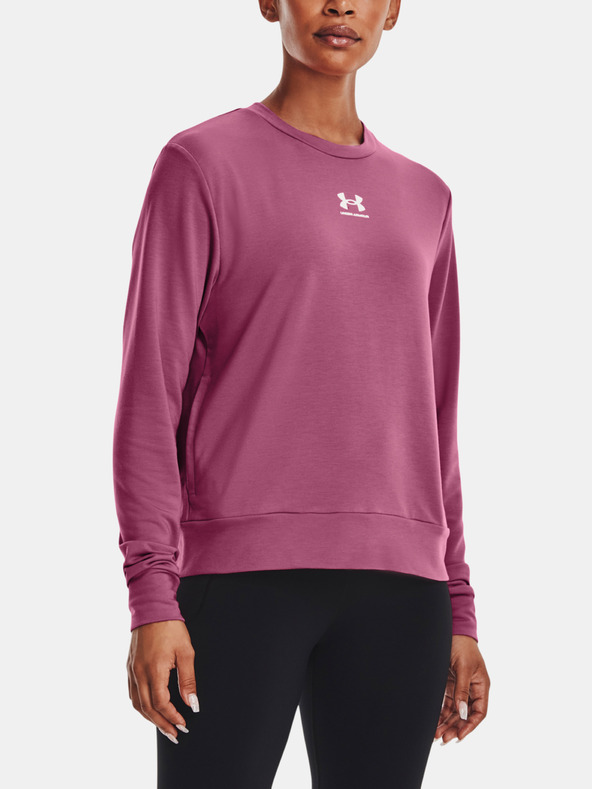 Under Armour Rival Terry Crew Tricou Roz