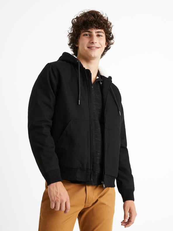 Celio Jachetă neagră Celio Cuhoodie pentru bărbați