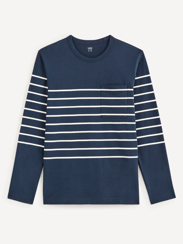 Celio Tricou cu dungi albastru pentru bărbați Celio Veboxmlr