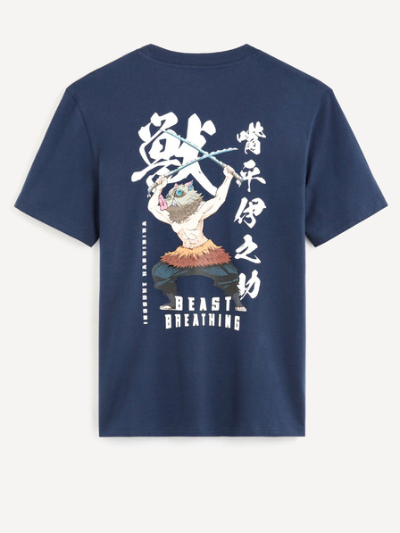Celio Tricou imprimat albastru închis pentru bărbați Celio Demon Slayer