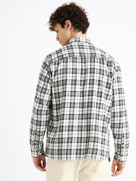 Celio Cămașă neagră de flanel în carouri Celio Canewto