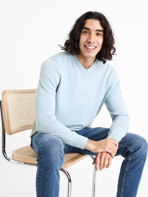 Celio Decotonv Pulover Albastru
