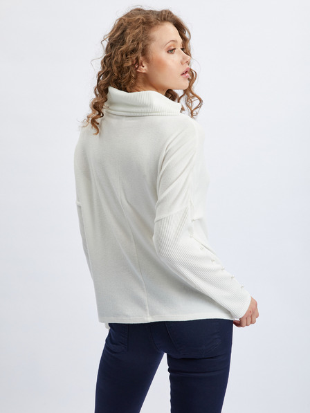 Orsay Pulover crem cu guler înalt pentru femei ORSAY