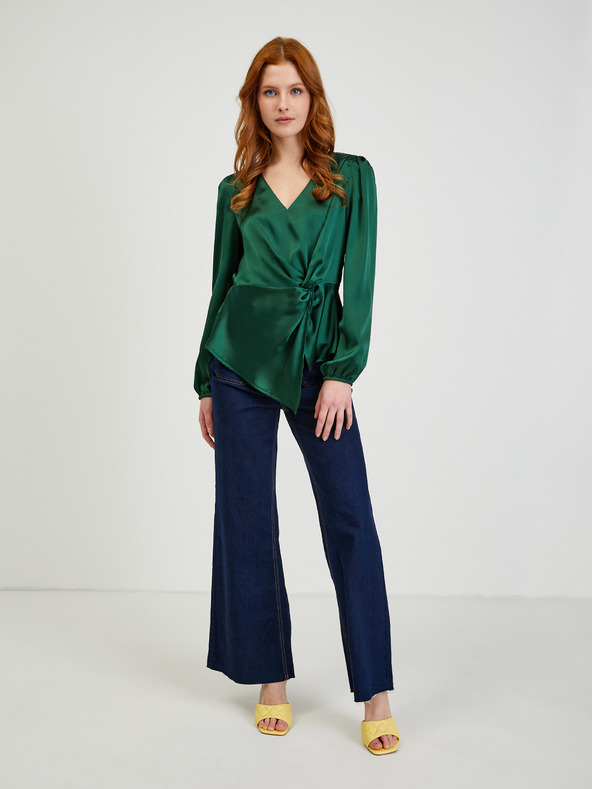 Orsay Bluză damă verde din satin ORSAY