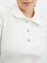 Orsay Bluză polo de damă albă în dungi ORSAY