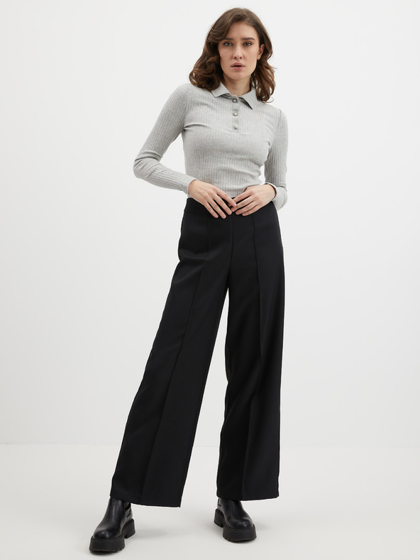 Orsay Bluză polo de damă gri deschis în dungi ORSAY