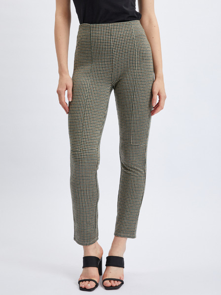 Orsay Pantaloni de damă verzi în carouri ORSAY