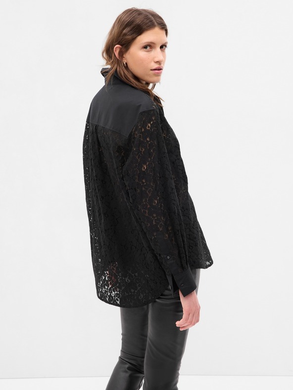 GAP Cămașă cu dantelă oversize GAP