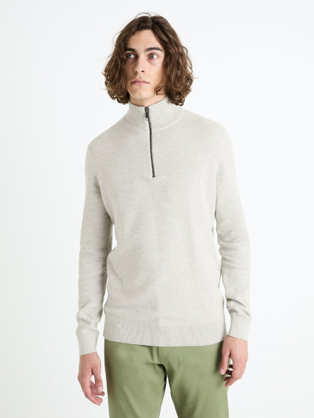 Celio Pulover de bază Celio Celim pentru bărbați, gri deschis