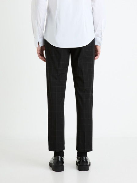 Celio Pantaloni cropped în carouri negri pentru bărbați Celio Fonoel